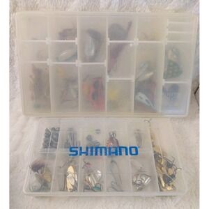 Large Vintage Fishing Tackle Lot Spinners Spoons Jigs Soft Baits Sinkers Tackle